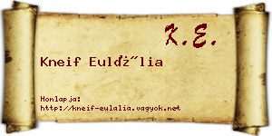 Kneif Eulália névjegykártya